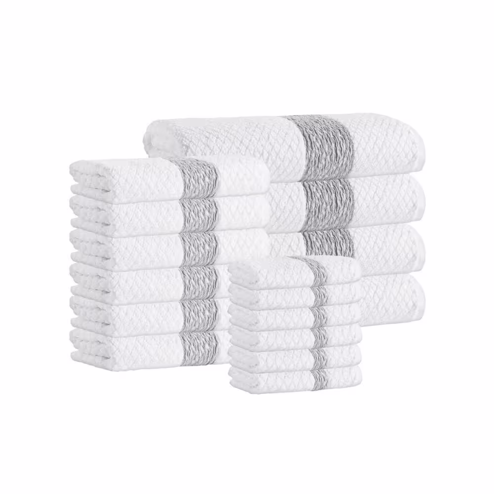 None Anton 16 pcs White Turkish Cotton Towel Set