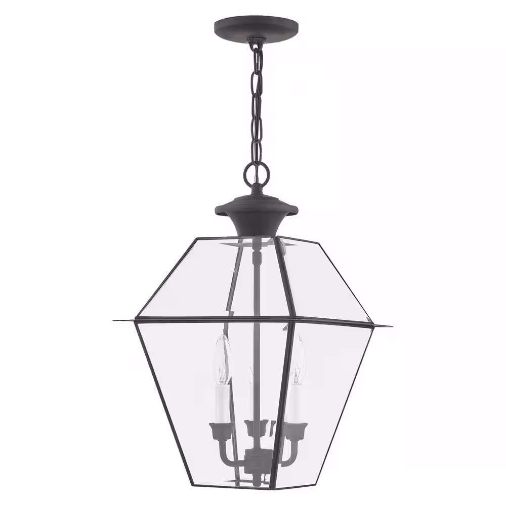 Livex Lighting Westover 3 Light Charcoal Outdoor Pendant Lantern