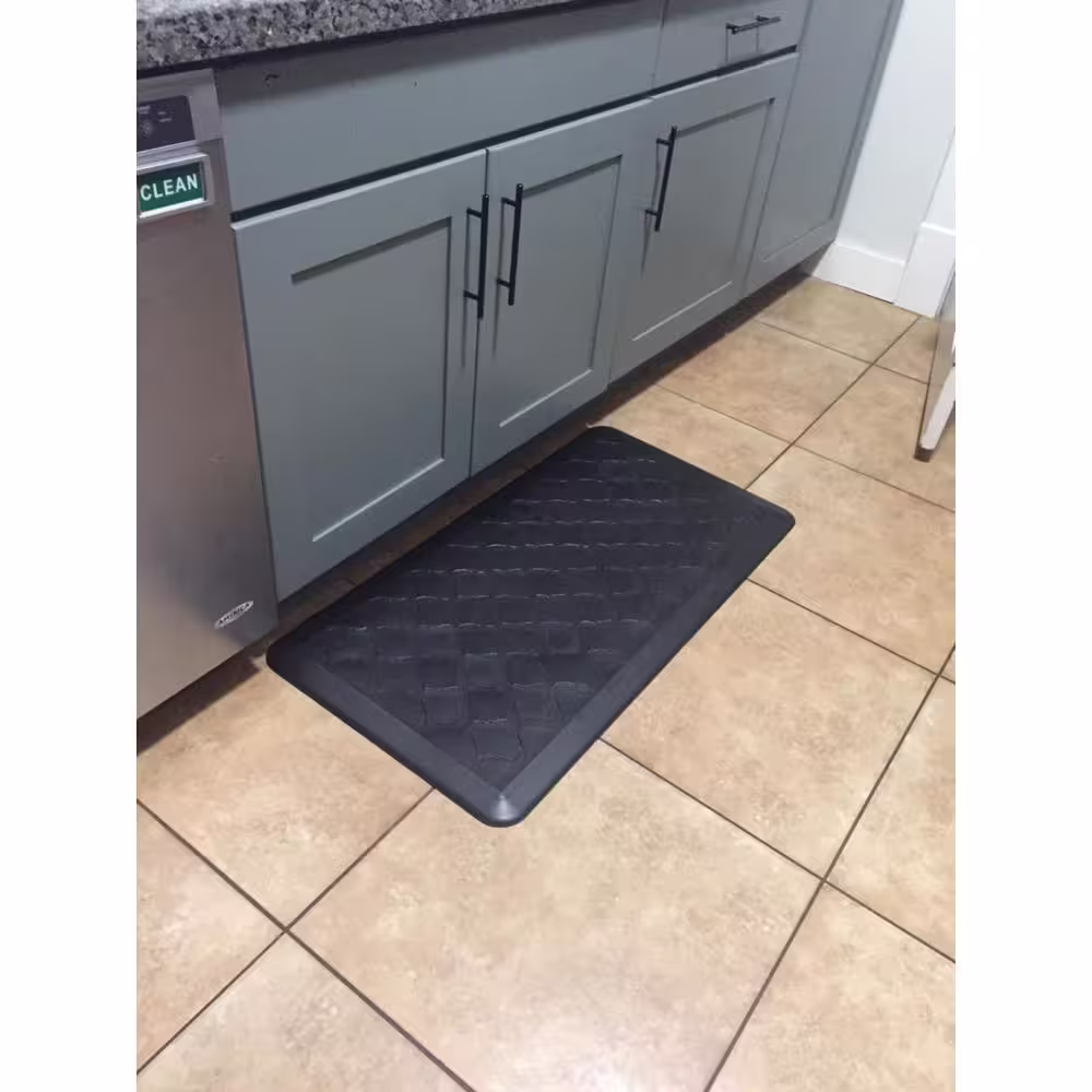 Art3d Black 39 in. x 20 in. Anti-Fatigue Kitchen Mat Commercial Floor Mat Non-Slip and All-Purpose Comfort for Kitchen Office