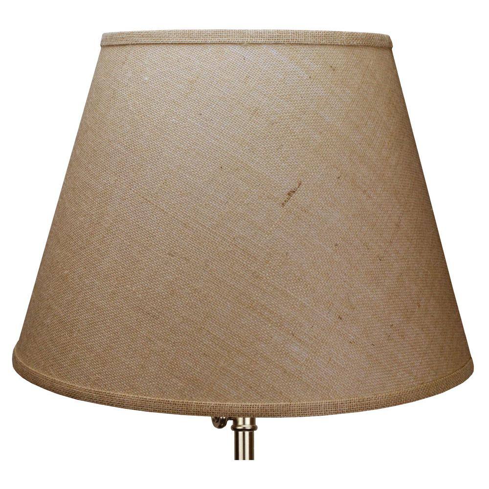 FenchelShades.com 11 in. Top Diameter x 18 in. Bottom Diameter x 13 in. Slant Burlap Natural Empire Lamp Shade