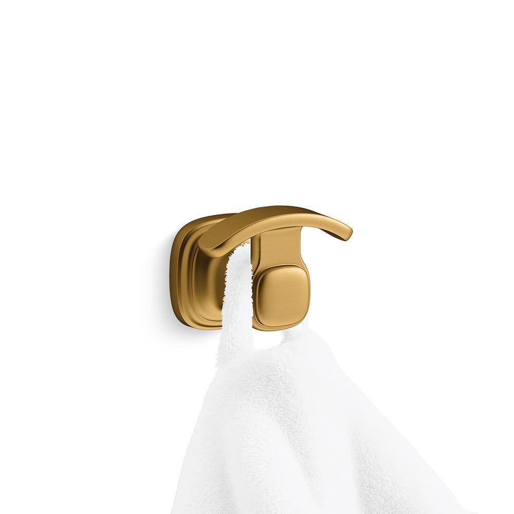 KOHLER Numista Wall Mount Robe Hook in Vibrant Brushed Moderne Brass