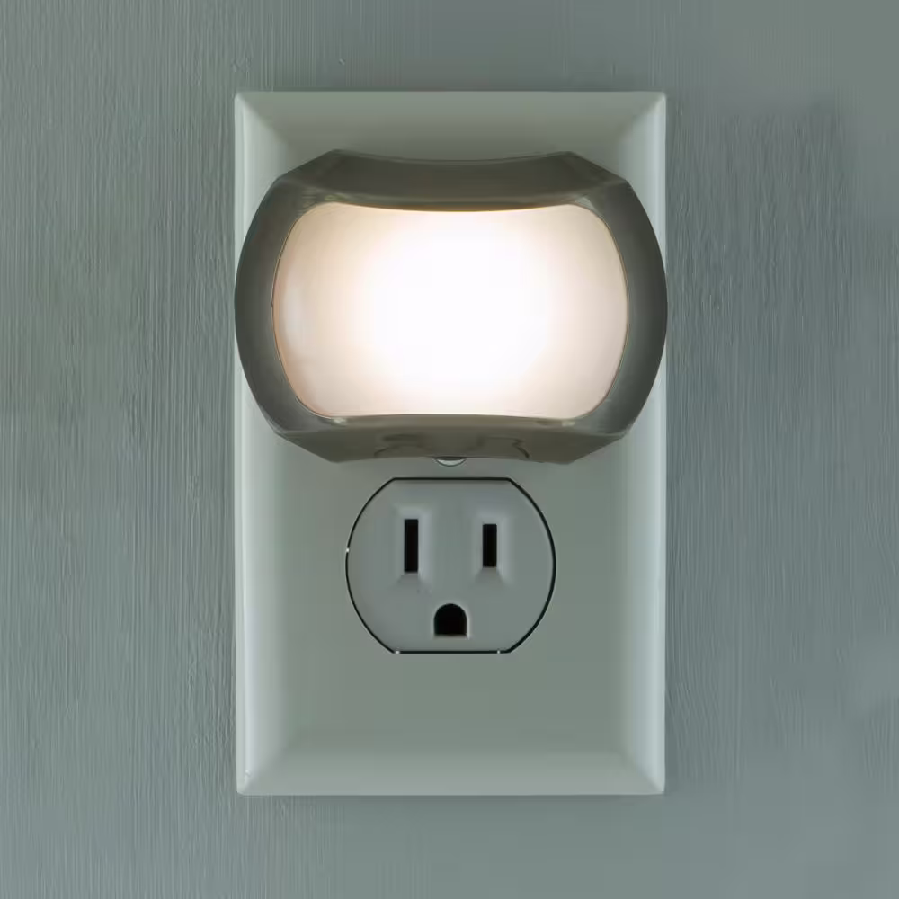 GE 1W Light Sensing Night Light, Brushed Nickel
