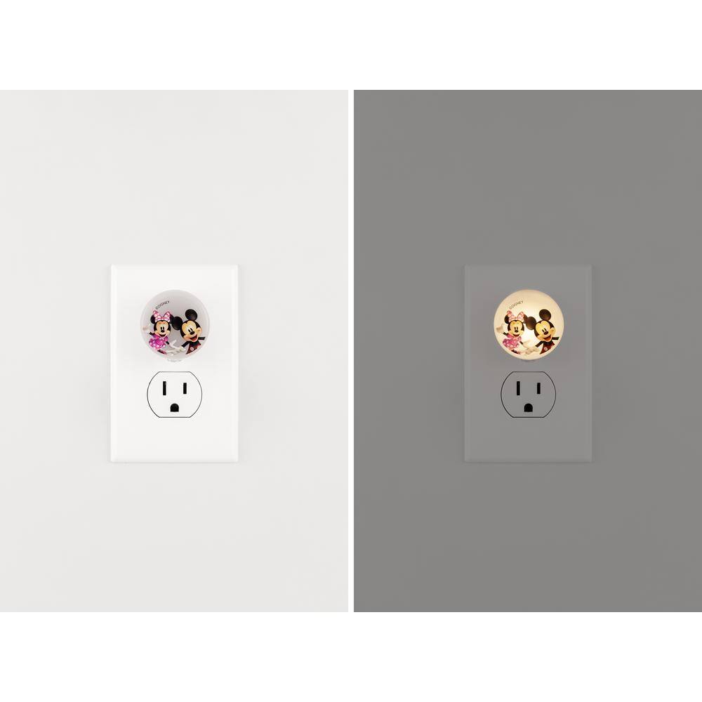 Disney Mickey and Minnie 0.5-Watt Light Sensing Glo Dot LED Night Light (2-Pack)