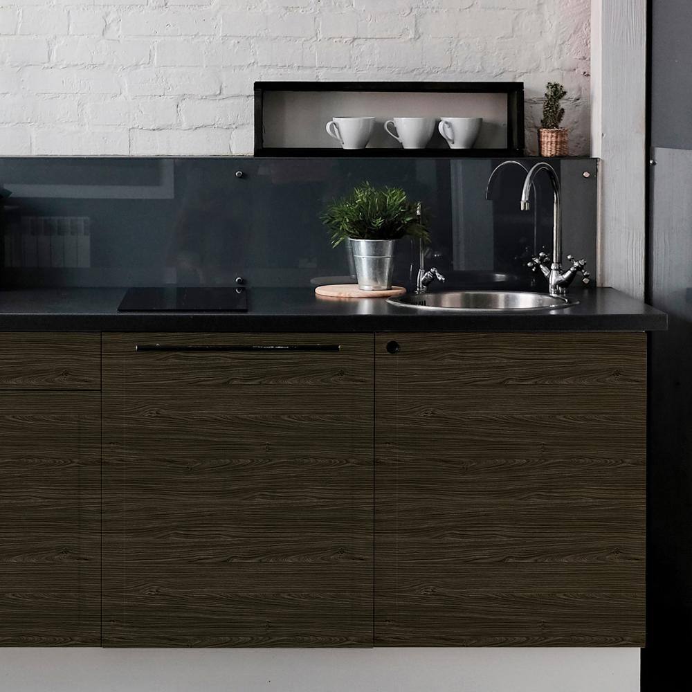 WallPops Dark Ash Faux Materials Adhesive Film (Set of 2)