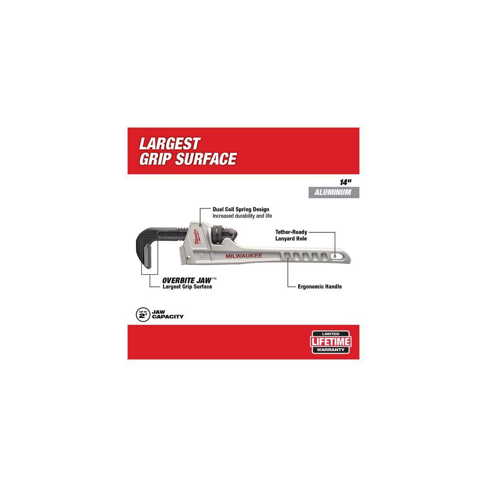 Milwaukee 14 in. and 24 in. Aluminum Pipe Wrench Set (2-Tool)