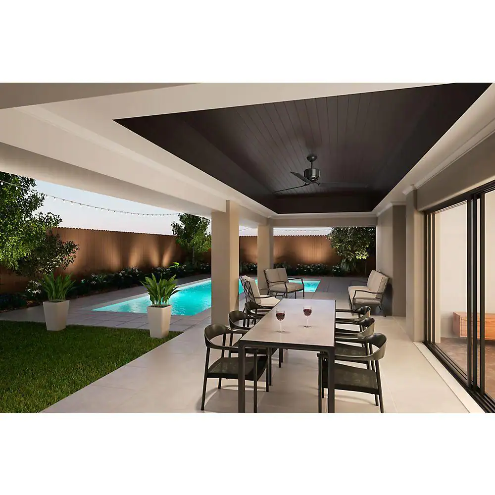 Hunter HFC-72 72 in. Indoor/Outdoor Matte Black Ceiling Fan with Wall Control