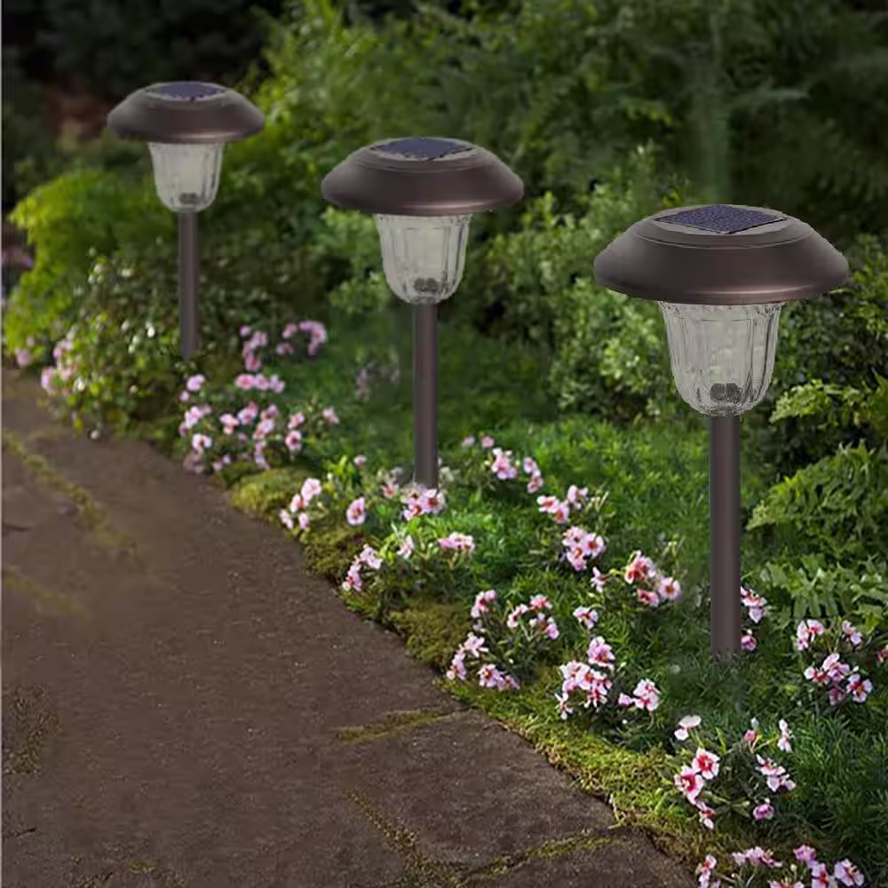 None Solar Brown Path Lights with Waterproof (4-Pack)