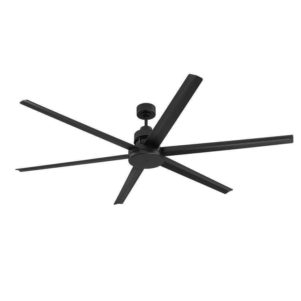 CRAFTMADE Mondo 72 in. Indoor/Outdoor Dual Mount 6-Speed Flat Black Finish Ceiling Fan with Remote/Wall Controls Included