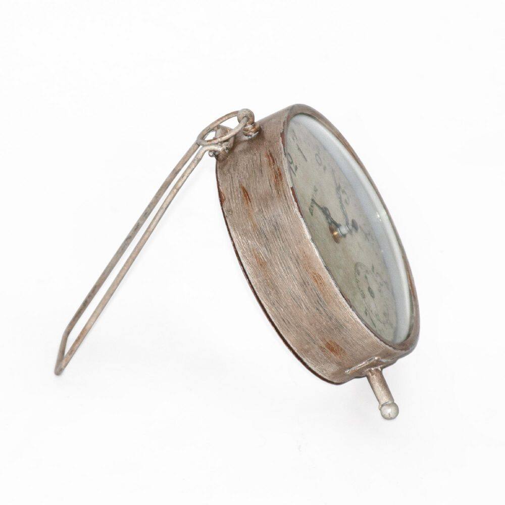 Zentique Vintage Antique Beige Distressed Table Clock