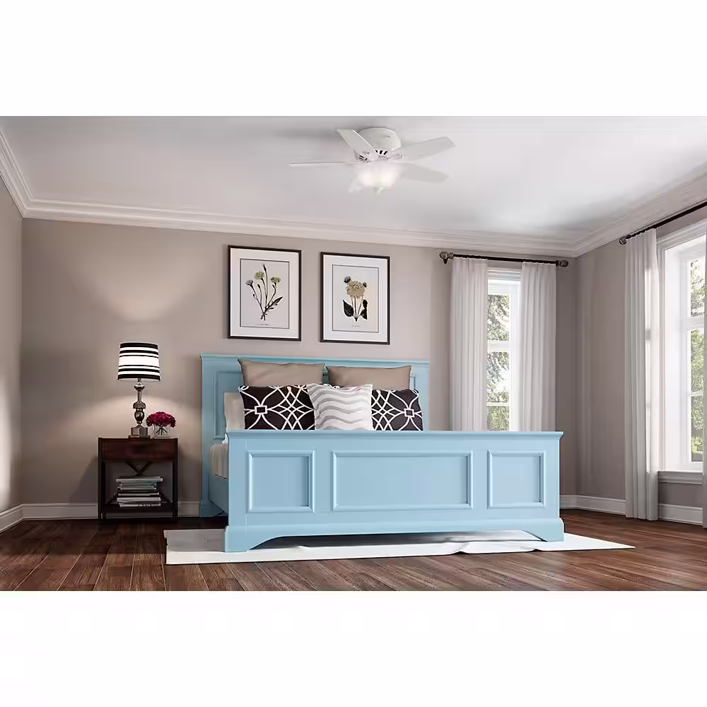 Hunter Newsome 42 in. LED Indoor Low Profile Fresh White Ceiling Fan with Light Kit