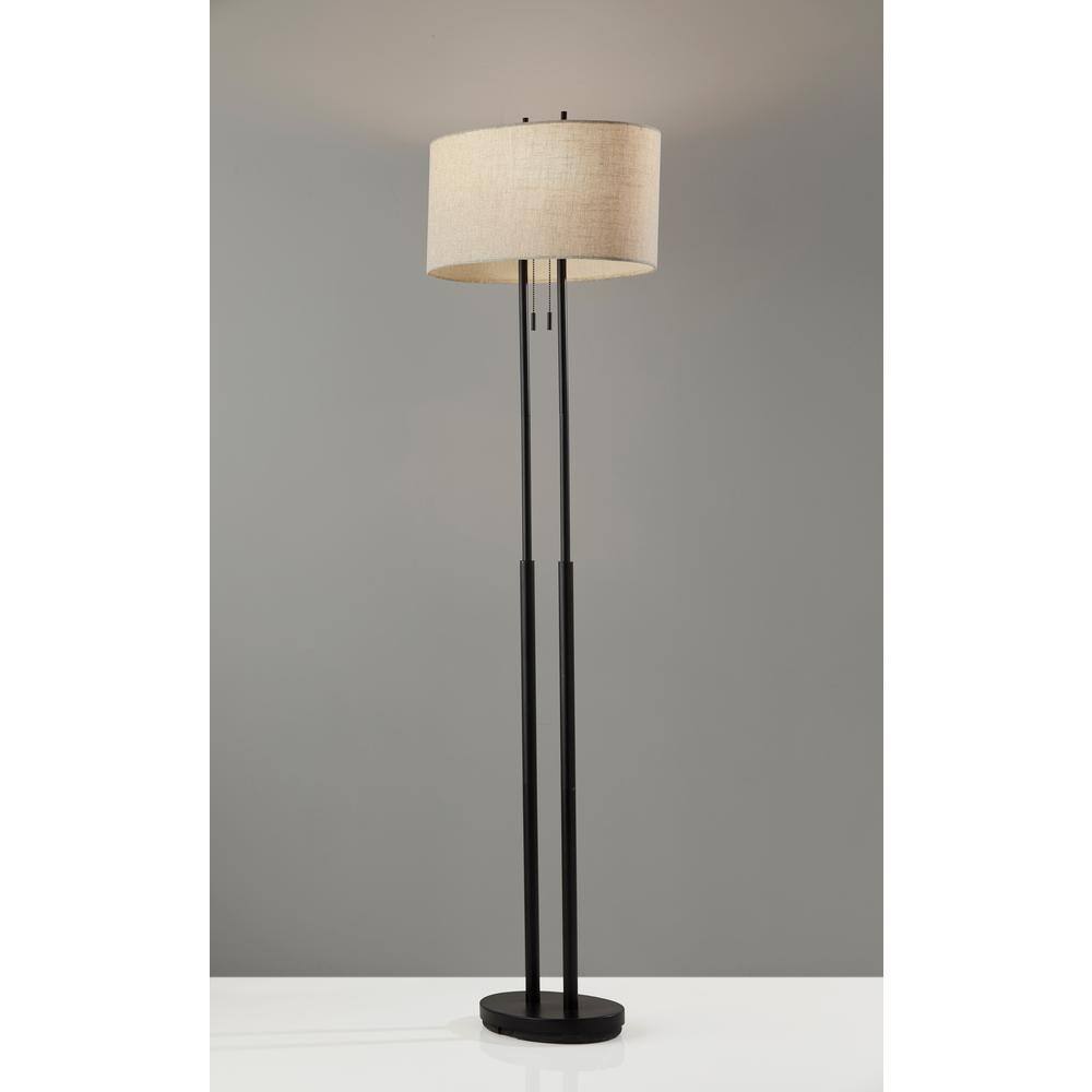 Adesso Duet 62 in. H Bronze Floor Lamp