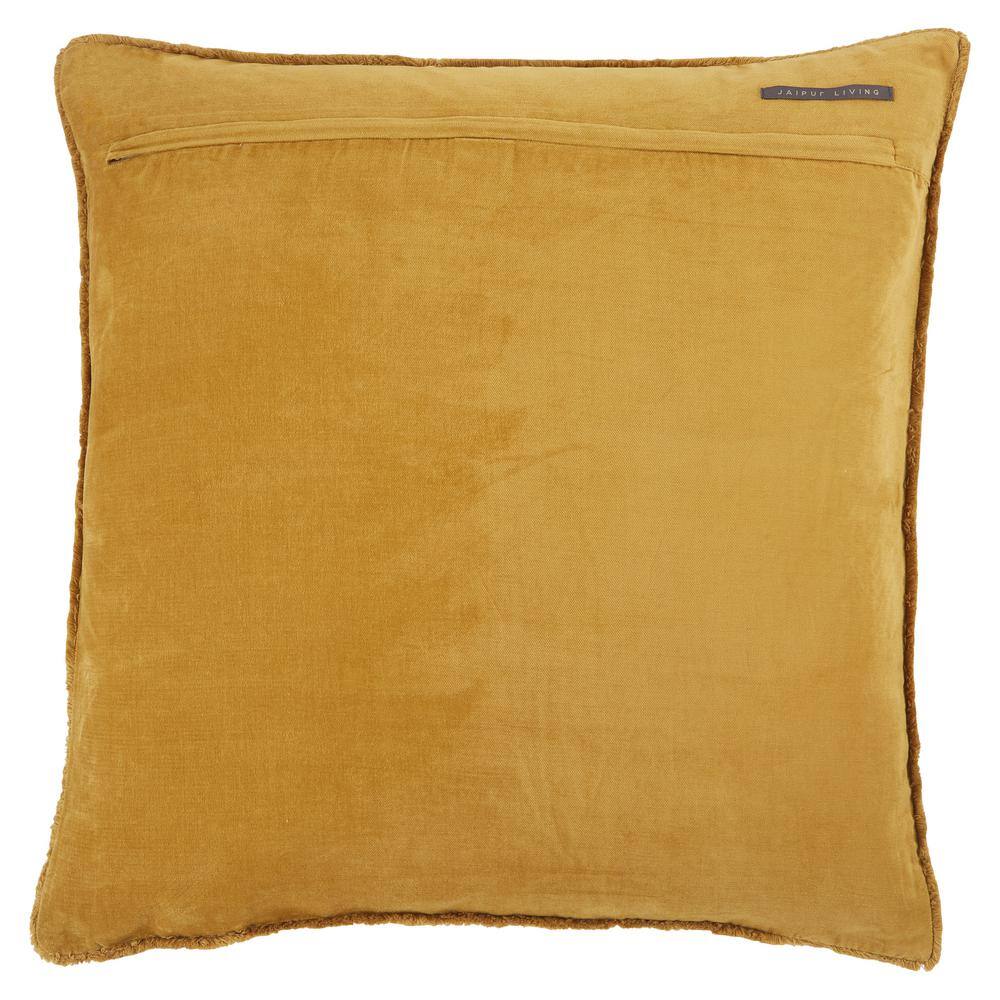 None Rouen Gold 26 in. x 26 in. Polyester Fill Throw Pillow