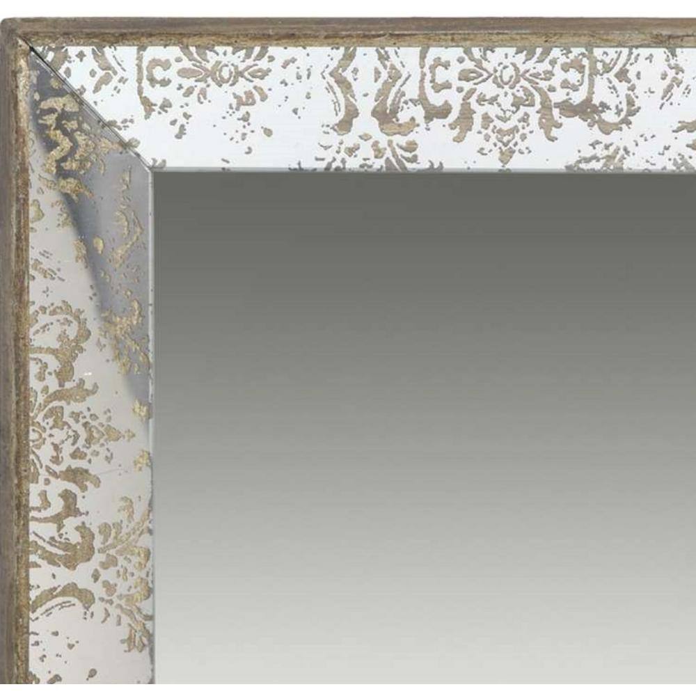 A & B Home 15.5 in. x 15.5 in. Decorative Mirror Tray in Rustic Brown