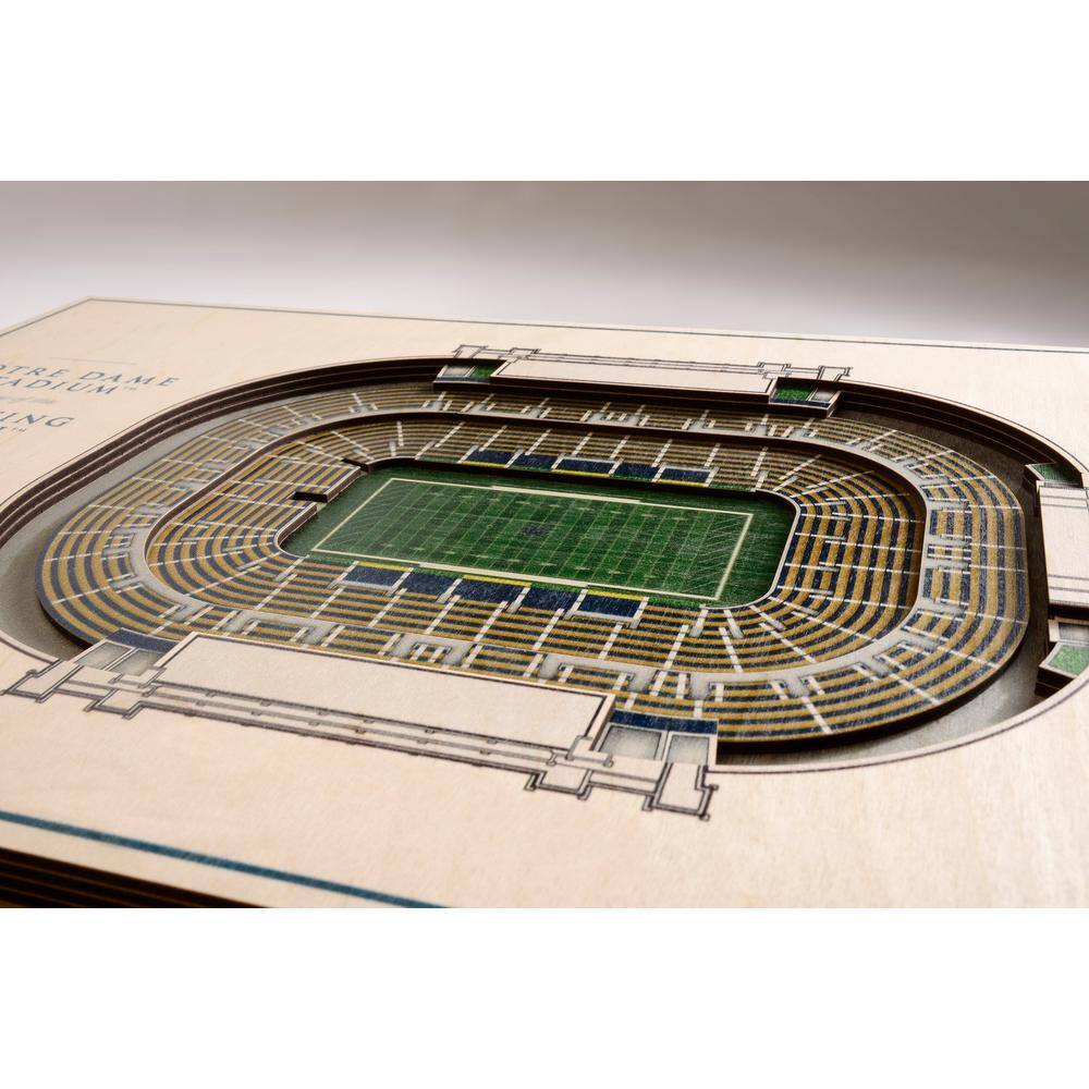 YouTheFan NCAA Notre Dame Fighting Irish 5-Layer Stadiumviews 3D Wooden Wall Art