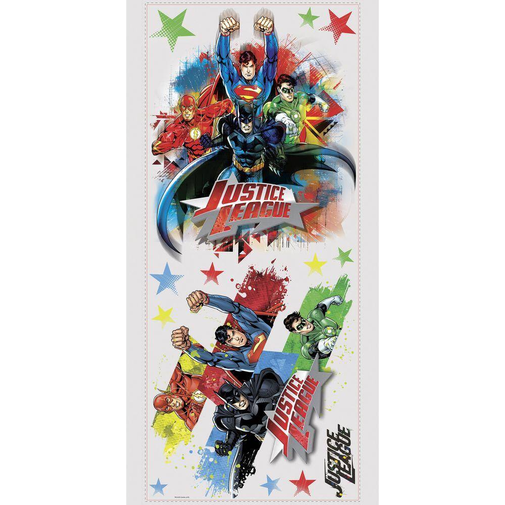 RoomMates 5 in. x 19 in. Justice League Peel and Stick Giant Wall Decal