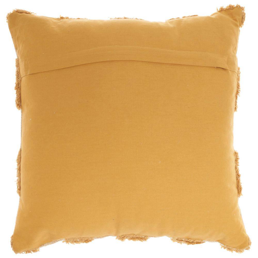None Nicole Curtis Yellow Geometric 18 in. x 18 in. Throw Pillow