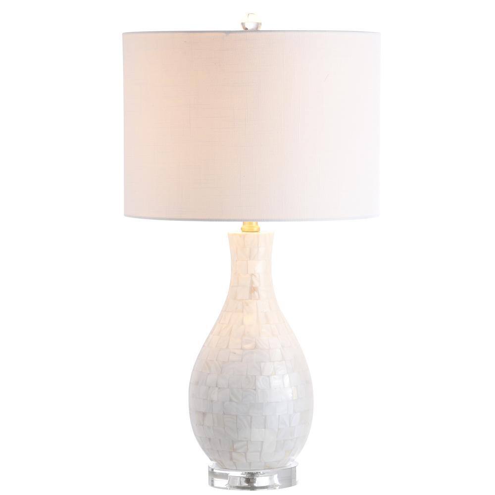 JONATHAN Y Josephine 26.5 in. White Seashell LED Table Lamp