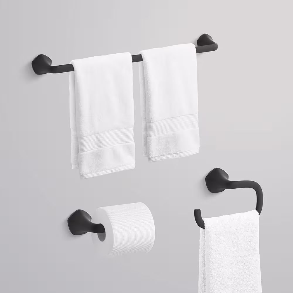 KOHLER Sundae 3-Piece Bath Hardware Set in Matte Black