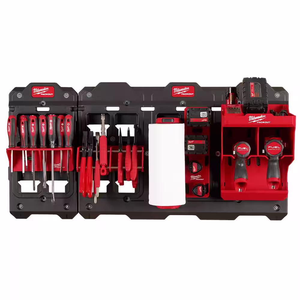 Milwaukee PACKOUT Shop Storage 7-Piece Kit with M12 Battery Rack
