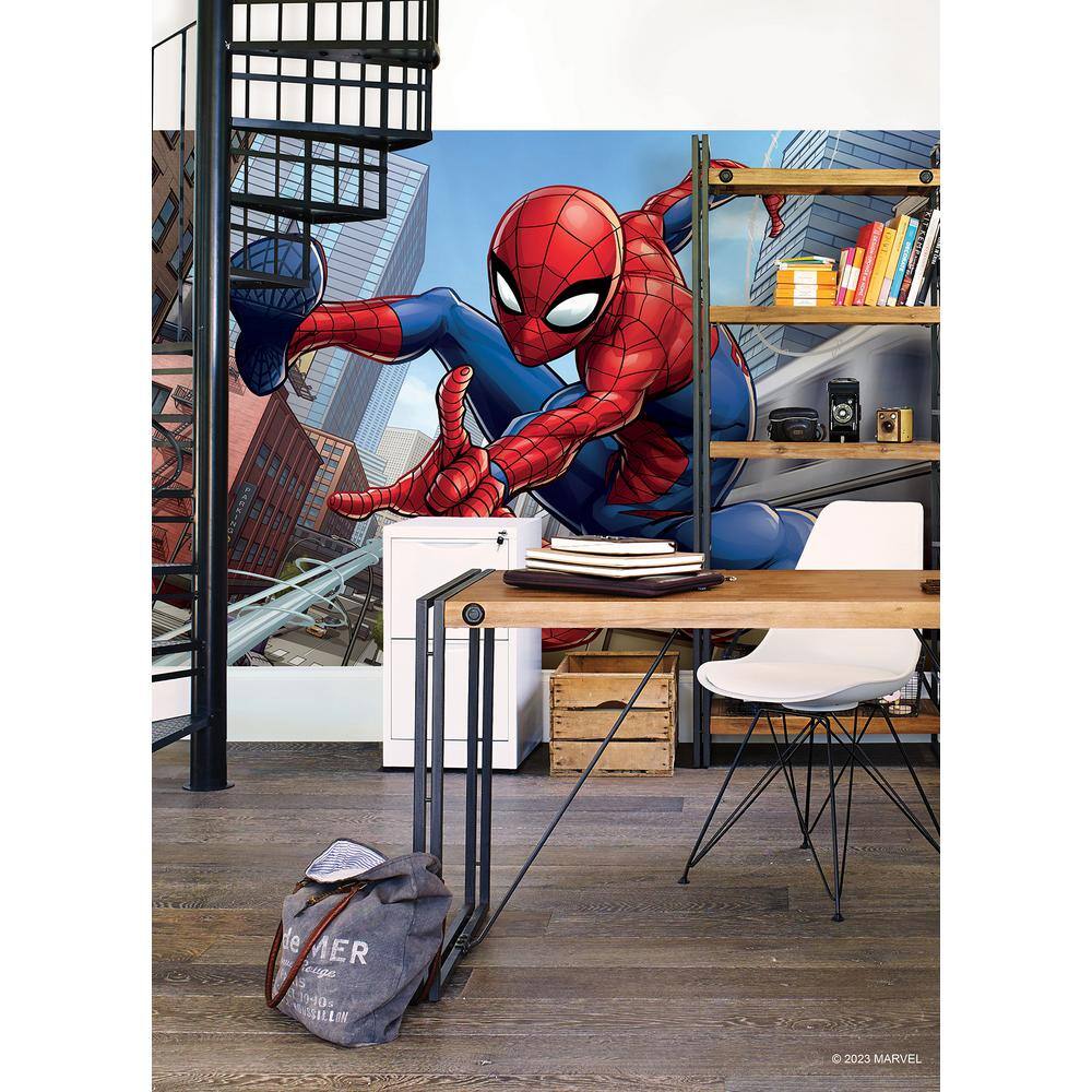 RoomMates Blue Marvel Spider-Man Peel and Stick Wallpaper Wall Mural