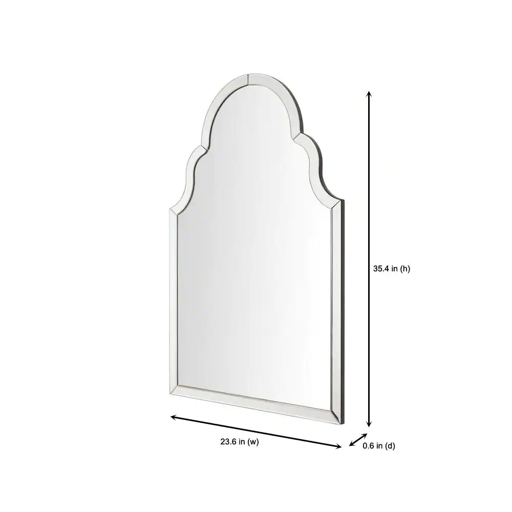 Home Decorators Collection Medium Ornate Arched Beveled Glass Classic Accent Mirror (35 in. H x 24 in. W)