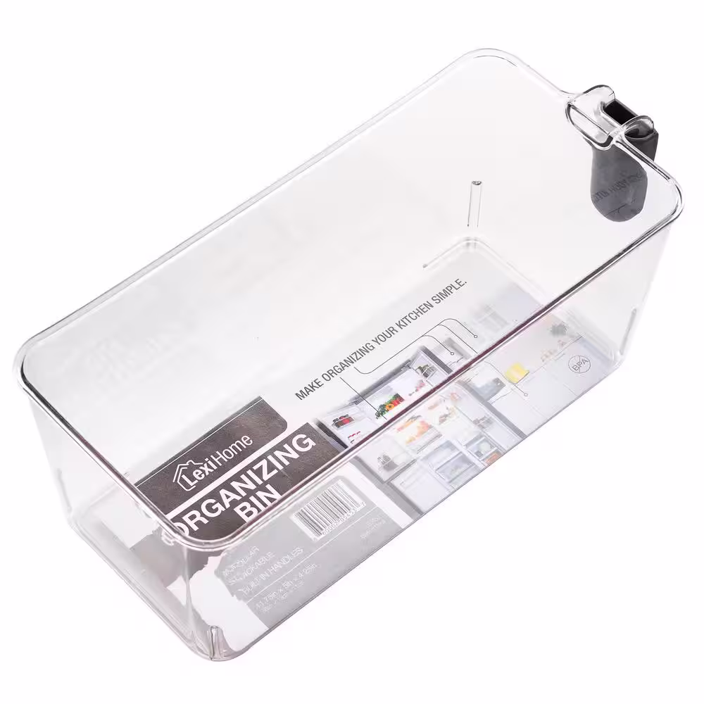 None Medium Acrylic Food Storage Container Kitchen Organizer with Handles 2-Pack