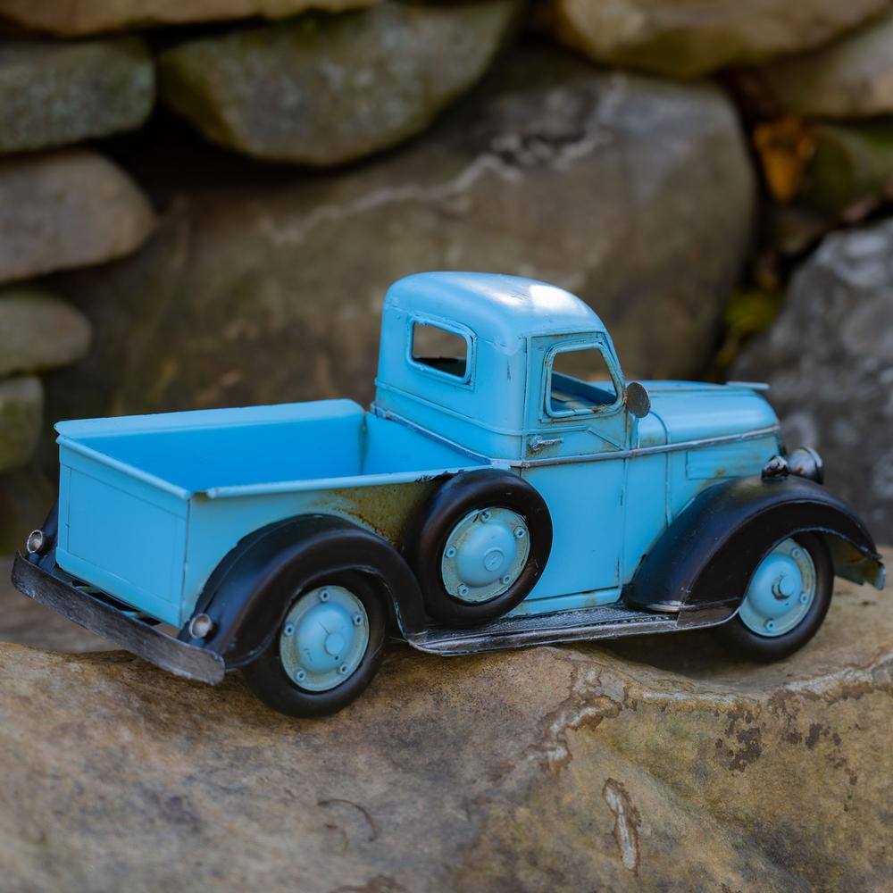 Zaer Ltd. International Vintage Style Iron Pickup Truck In Light Blue