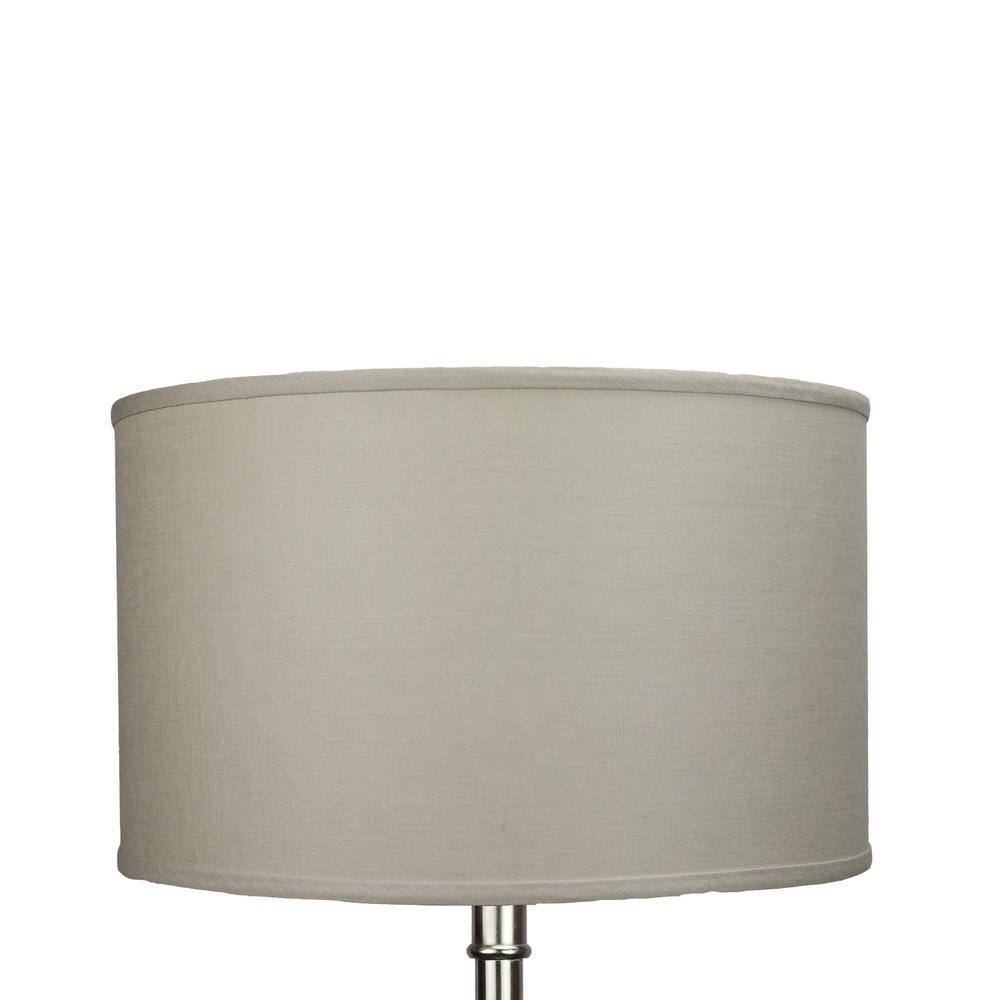 FenchelShades.com 18 in. Top Diameter x 18 in. Bottom Diameter x 11 in. H Designer Linen Natural Drum Lamp Shade