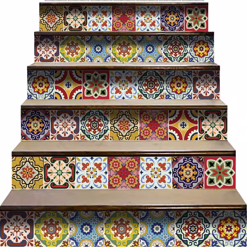 None Multi-Color C55 8 in. x 8 in. Vinyl Peel and Stick Tile (24 Tiles, 10.67 sq.ft./Pack)