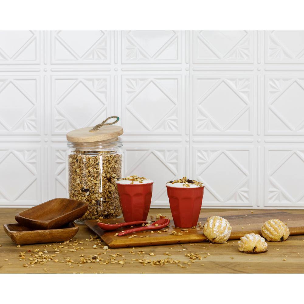 INNOVERA DECOR BY PALRAM 18.5'' x 24.3'' Artnouvo Decorative 3D PVC Backsplash Panels in White 6-Pieces