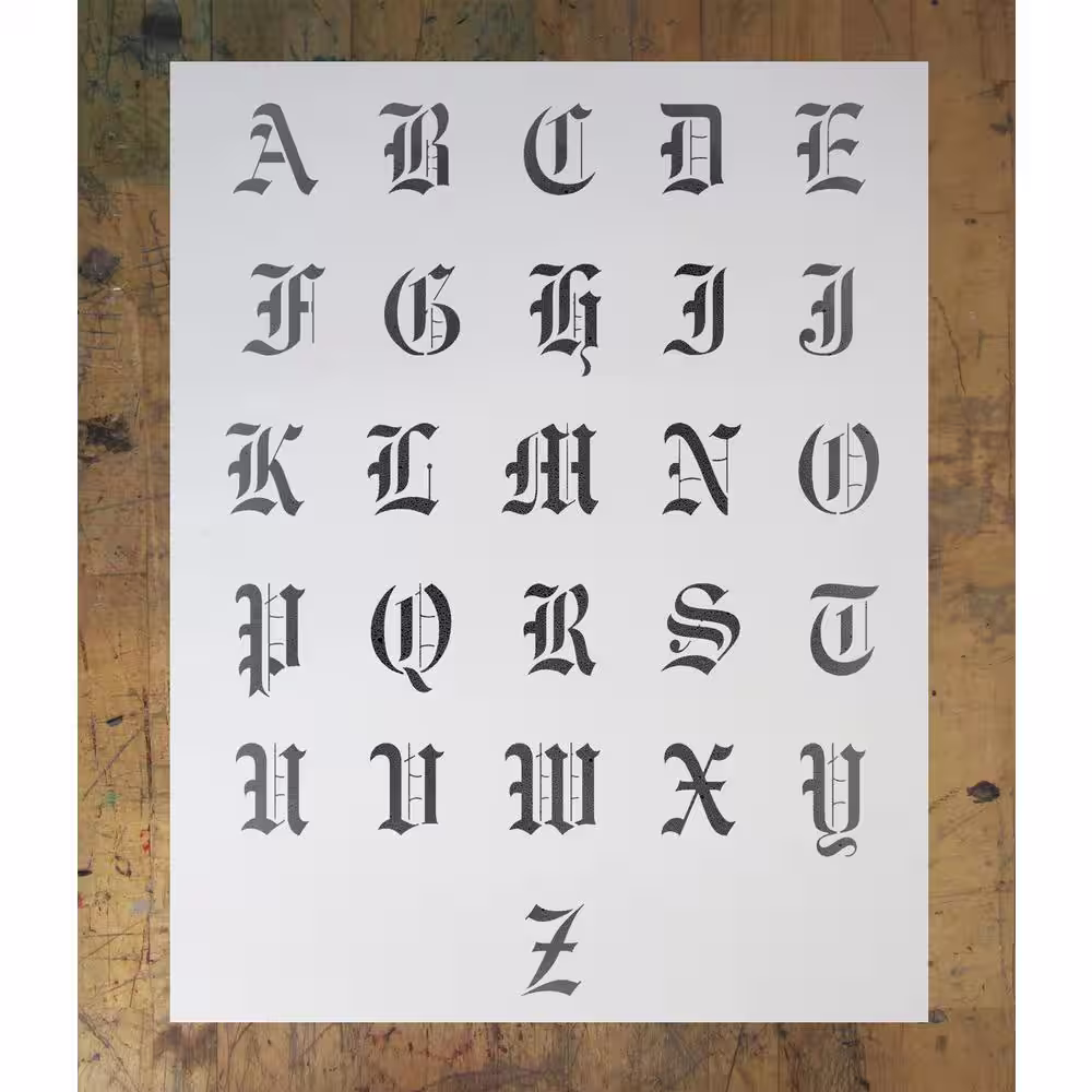 Stencil1 1 in. Old English Font Stencil