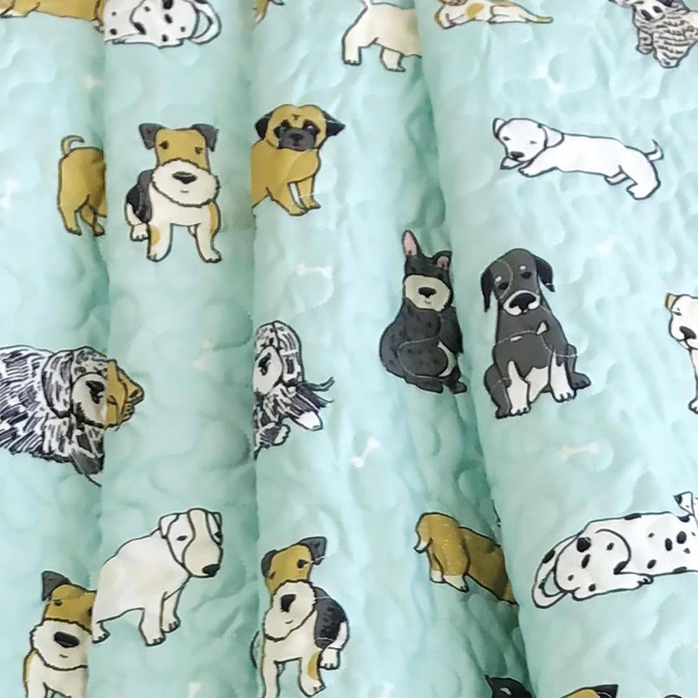 Harper Lane Puppies Sherpa Quilted Throw 50x60 Blue