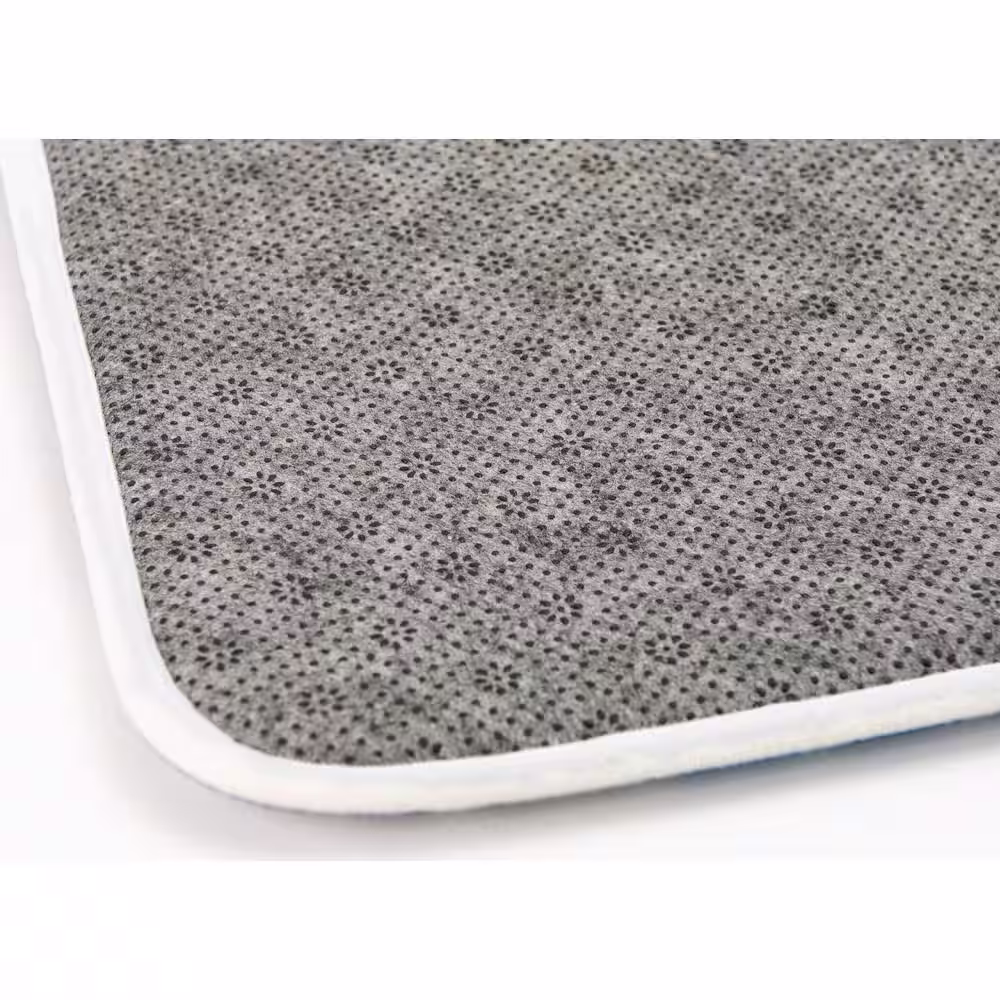 FloorPops 20 in. x 30 in. Blue Novelty Antionette Memory Foam Rectangle Bath Mat