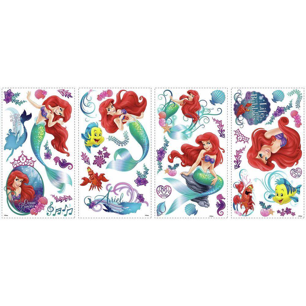 RoomMates 5 in. x 11.5 in. The Little Mermaid Peel and Stick Wall Decals