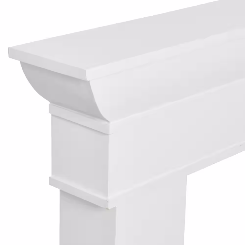 Storied Home 65 in. L x 49-1/2 in. H Monolith Mantel, White