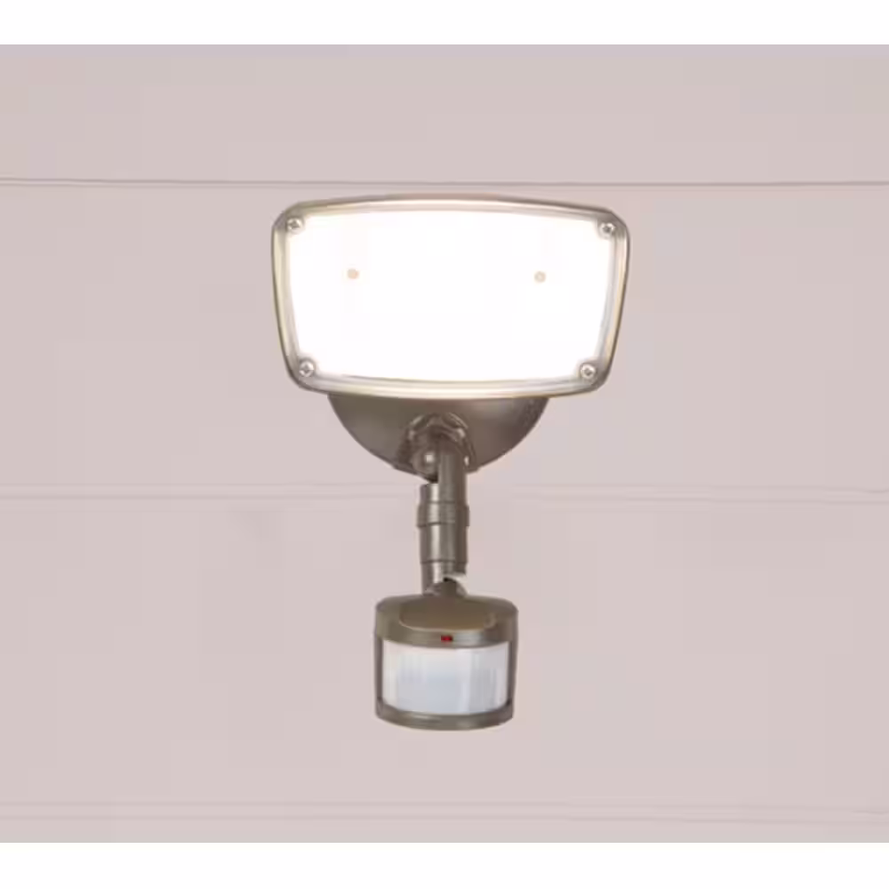 Halo 180Â° Bronze Motion Activated Outdoor Integrated LED Flood Light with Selectable CCT (3000K-5000K), 1500 Lumens