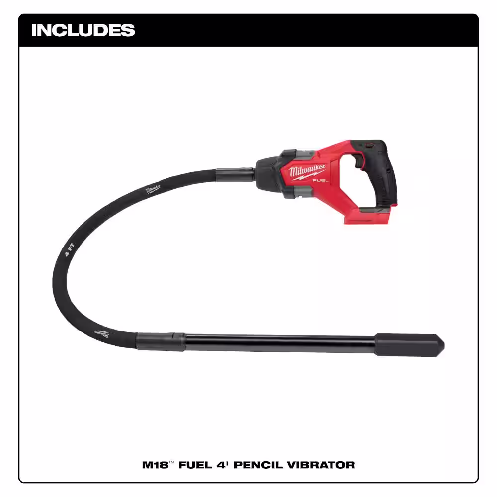 Milwaukee M18 FUEL 18V Lithium-Ion Brushless Cordless 4 ft. Concrete Pencil Vibrator (Tool-Only)