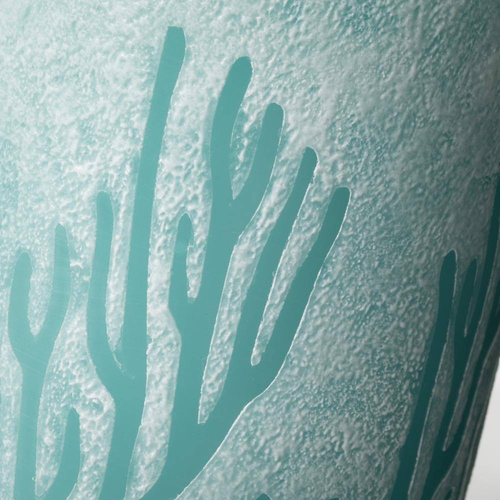 Vance Kitira 8 in. Coastal Pillar Candle, Blue