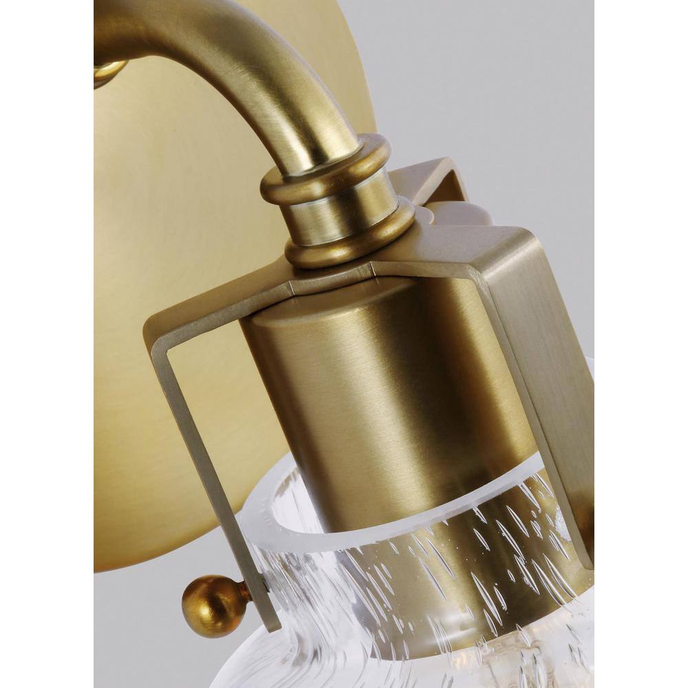 Generation Lighting Clara 6.25 in. Burnished Brass Sconce with Clear Seeded Glass Shade