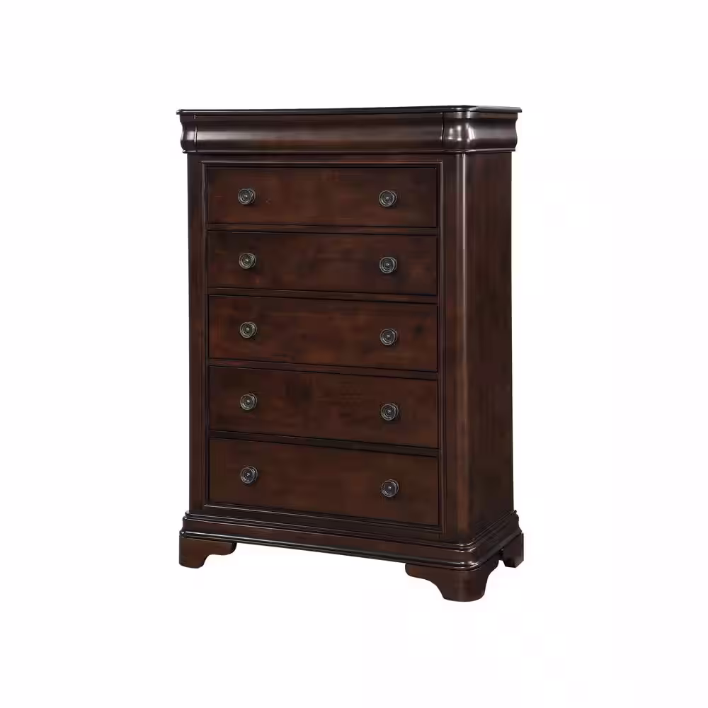 None Conley 5-Drawer Cherry Chest of Drawers