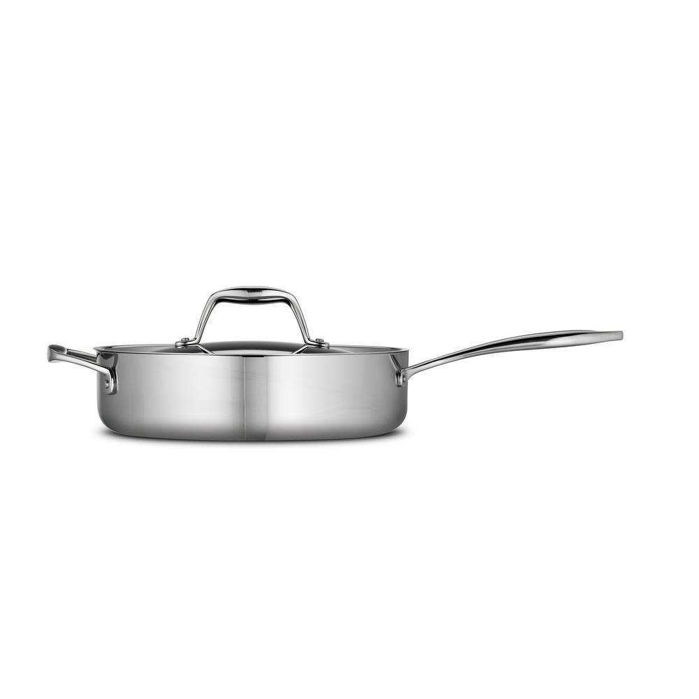 Tramontina Gourmet Tri-Ply Clad 3 qt. Stainless Steel Saute Pan with Lid