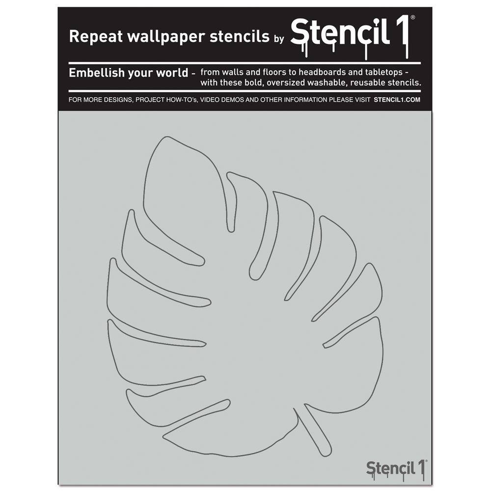 Stencil1 Monstera Tropical Leaf Repeat Pattern Stencil