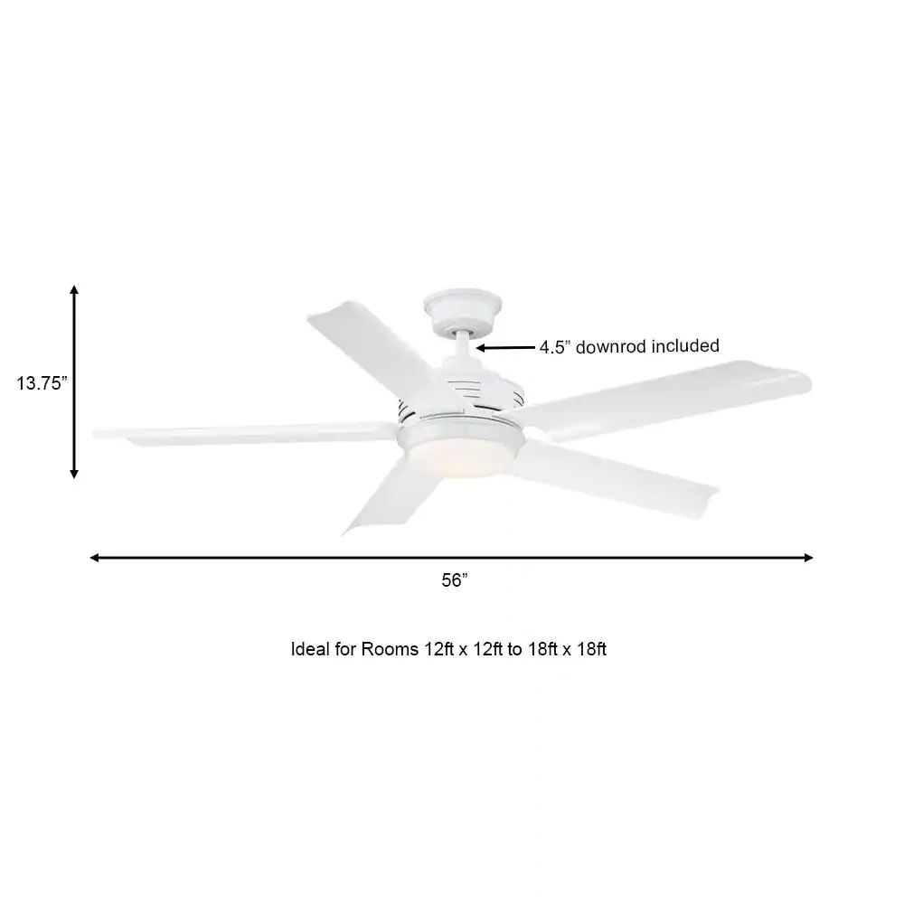 Home Decorators Collection Hansfield 56 in. LED Outdoor White Ceiling Fan with Remote Control
