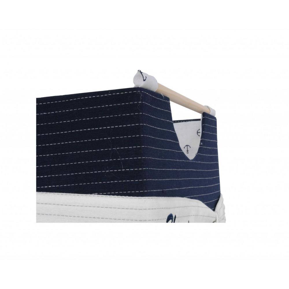 HomeRoots Dahlia Abstract White Blue Foldable Fabric Basket (Set of 3)