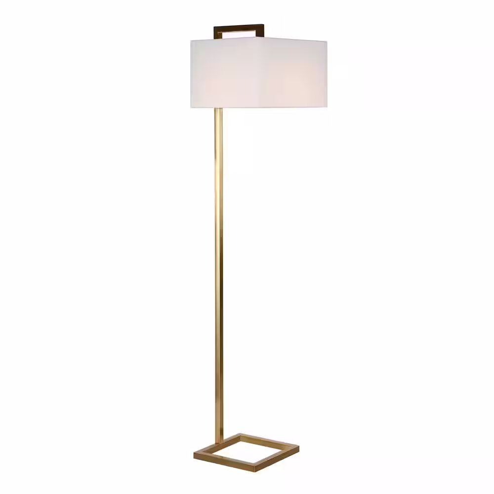 Meyer&Cross Grayson 68 in. Brass Floor Lamp Fabric Shade