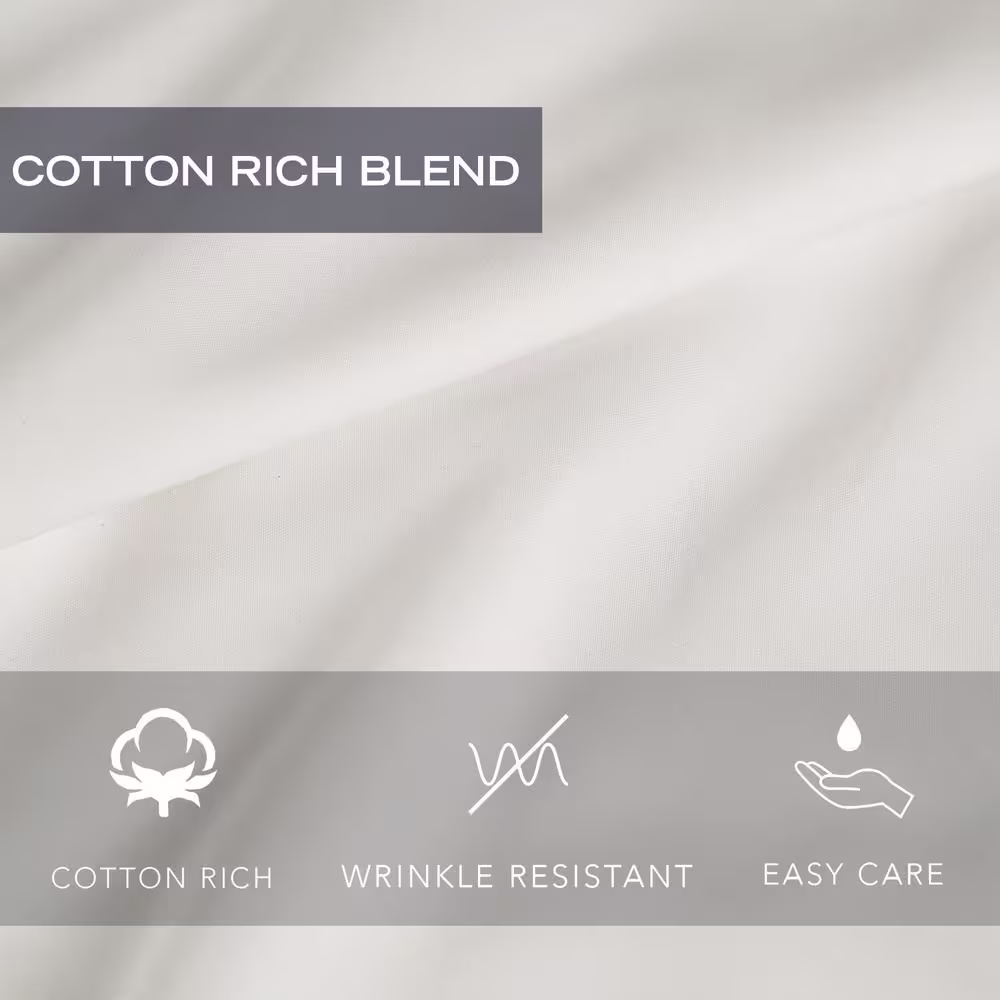 Nautica Kooltex Performance Solid 8-Piece Bright White Microfiber Twill Standard Pillowcase Set