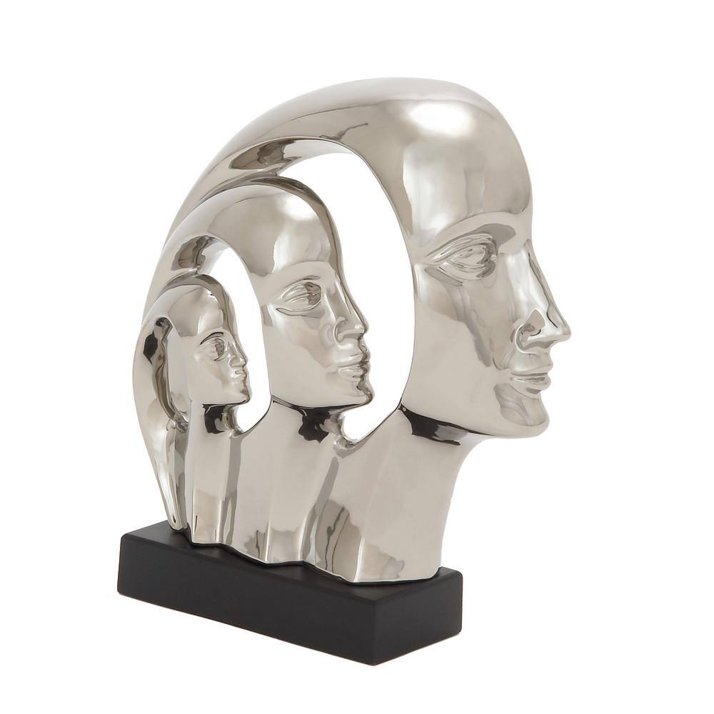 Litton Lane Silver Porcelain Face Sculpture