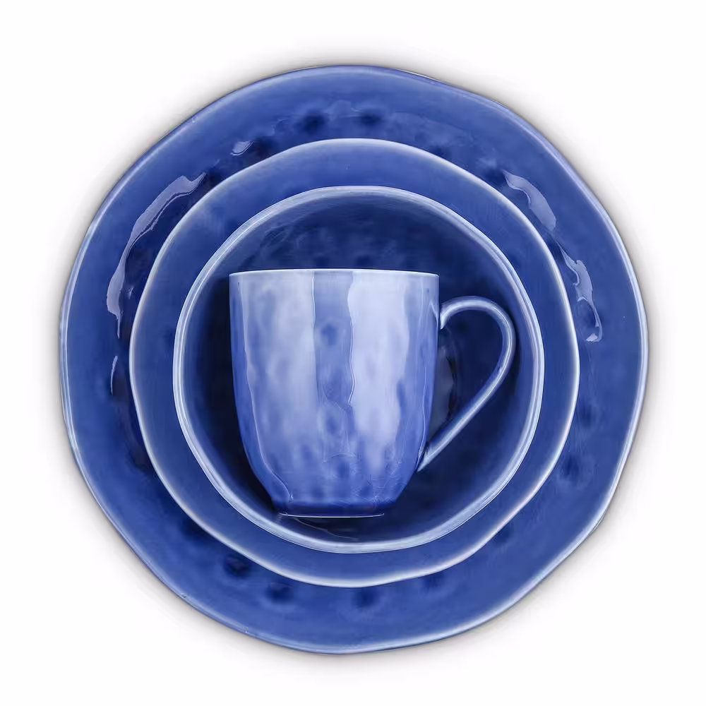 STONE LAIN Stone Lain Constance 32-Piece Dinnerware Set Porcelain, Service For 8, Blue