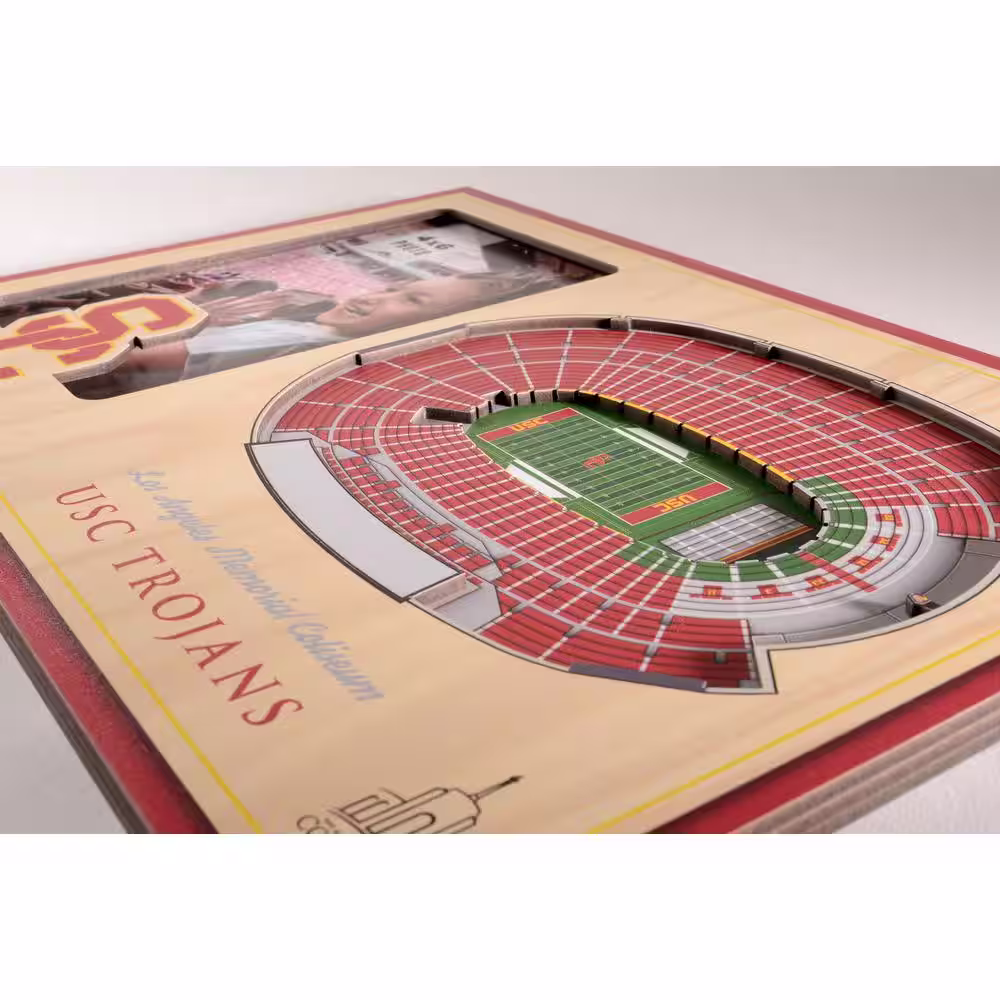YouTheFan NCAA USC Trojans Team Colored 3D StadiumView with 4 in. x 6 in. Picture Frame