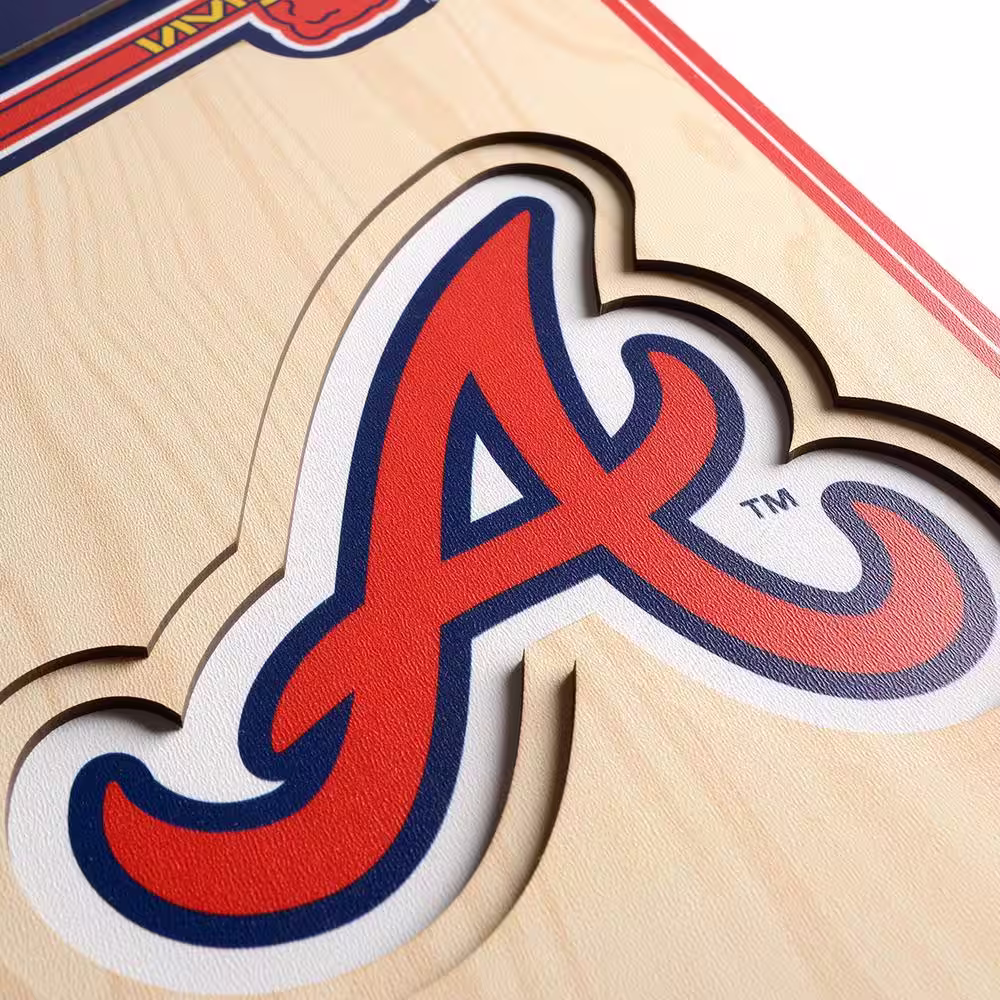YouTheFan MLB Atlanta Braves Wooden 8 in. x 32 in. 3D Stadium Banner-SunTrust Park